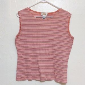 Talbots Vintage Striped Sleeveless Top Size M